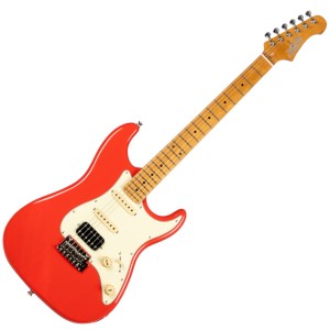 Jet Guitars JS-400 CRD Roasted Maple HSS - Coral Red